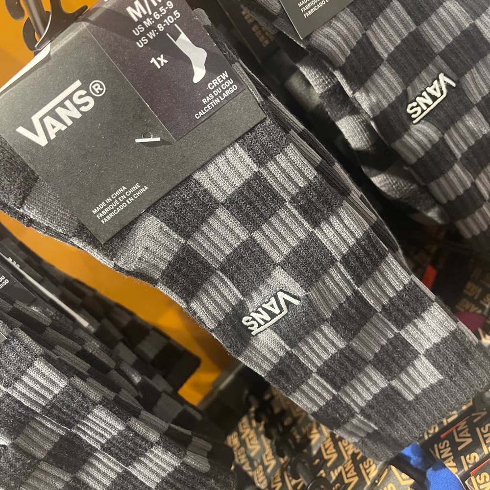Vans Checkerboard Pewter / Black Crew Socks (1 pair) - Picture 11 of 16